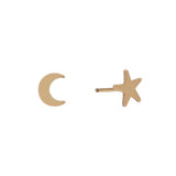 Moon & Star Studs - - Earrings - Ofina