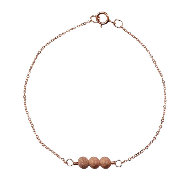 SALE - Triple Stardust Ball Bracelet - Rosegold - Bracelets - Ofina
