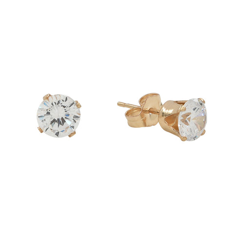 CZ Prong Studs - 3mm / Gold - Earrings - Ofina