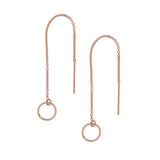 Geometric Ear Threaders (more shapes) - Circle / Rose Gold - Earrings - Ofina