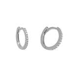 Classic CZ Huggies - Medium / Silver - Earrings - Ofina