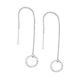 Geometric Ear Threaders (more shapes) - Earrings - Hammered Circle - Hammered Circle / Silver - Azil Boutique