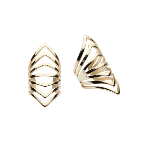 Webbed Ear Cuff - Gold - Earrings - Ofina