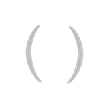 Thin Curved Crescent Moon Studs - Silver - Earrings - Ofina
