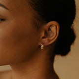 CZ Leaves Huggie - - Earrings - Ofina