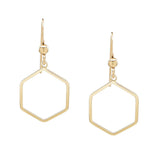 Hexagon Outline Earrings - - Earrings - Ofina