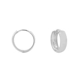 10k Solid Gold Thick Huggies - White Gold / Small - Earrings - Ofina