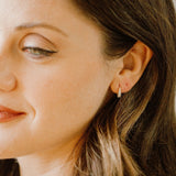 SALE - 10k Solid Gold CZ Elongated Nugget Studs - - Earrings - Ofina
