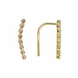 SALE - Graduated CZ Circles Ear Crawler - Gold / Right - Earrings - Ofina