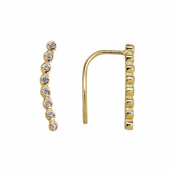 SALE - Graduated CZ Circles Ear Crawler - Gold / Right - Earrings - Ofina