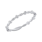Diamonds Solitaire Pave Half Band - 5 / White Gold - Rings - Ofina