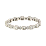Square and Circle Alternating Diamond Band Ring - White Gold / 5 - Rings - Ofina