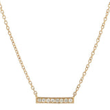 Diamonds Tiny Bar Necklace - Yellow Gold - Necklaces - Ofina