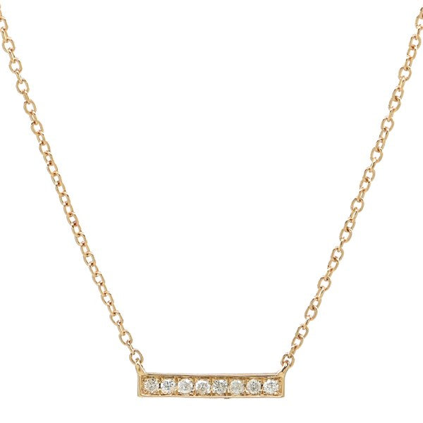 Diamonds Tiny Bar Necklace - Yellow Gold - Necklaces - Ofina