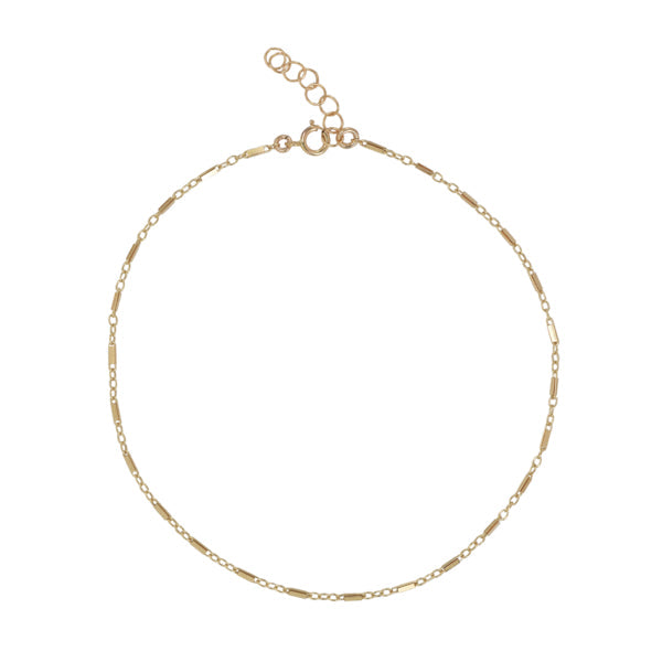 Flat Multi Bar Anklet - 8 inches - - Ofina