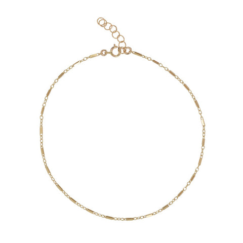 Flat Multi Bar Anklet - 8 inches - - Ofina