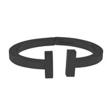 Open Thick Double Bar Cuff - Gunmetal - Bracelets - Ofina