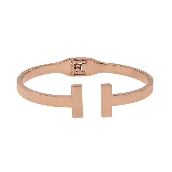 Open Double Bar Hinged Cuff - Rosegold - Bracelets - Ofina