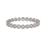 SALE - CZ Scallop Bezel Eternity Ring - Silver / 5 - Rings - Ofina