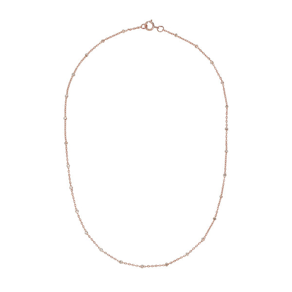 2-Tone Ball Chain Long Necklace - Rosegold / 16" - Necklaces - Ofina