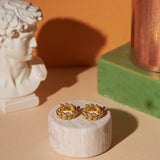 CZ Leaves Huggie - - Earrings - Ofina