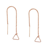 Geometric Ear Threaders (more shapes) - Triangle / Rose Gold - Earrings - Ofina