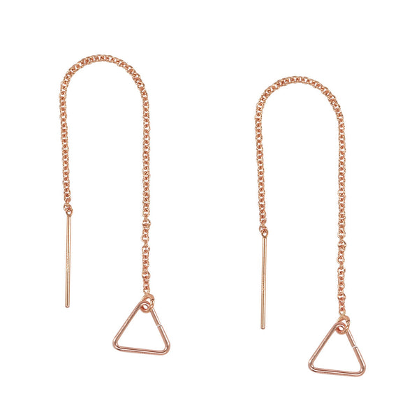 Geometric Ear Threaders (more shapes) - Triangle / Rose Gold - Earrings - Ofina