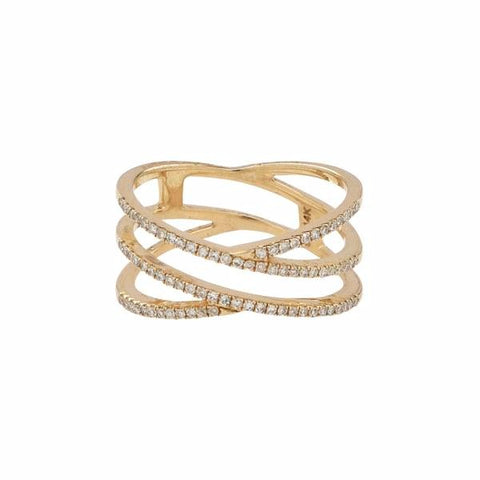14k Diamonds Swirl Ring - Yellow Gold / 5 - Rings - Ofina