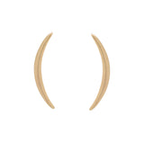 Thin Curved Crescent Moon Studs - Gold - Earrings - Ofina