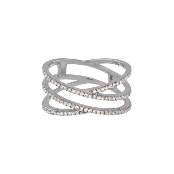 14k Diamonds Swirl Ring - White Gold / 5 - Rings - Ofina