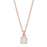 10k Round Prong Opal Necklace - Rose Gold - Necklaces - Ofina