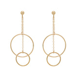 Duo Chain Hoop Studs - - Earrings - Ofina