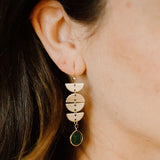 Half Moon Drop Abalone Stone Earrings - - Earrings - Ofina