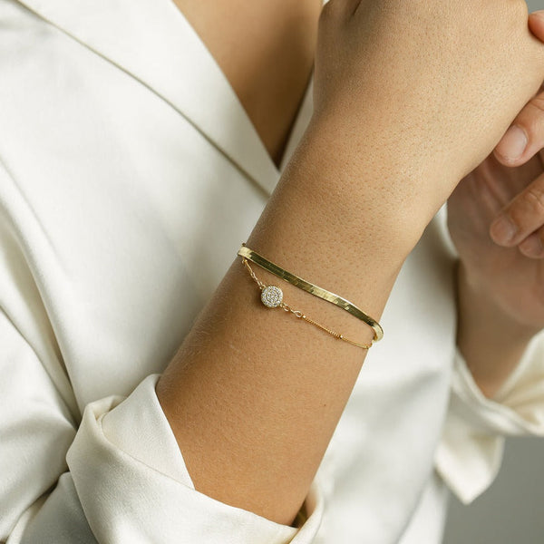 Multi-CZ Round Ball Chain Bracelet - - Bracelets - Ofina