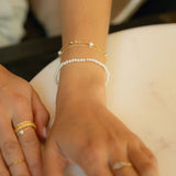 Single Pearl Stretchy Bracelet - - Bracelets - Ofina