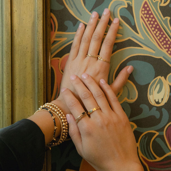 Black Onyx & Beaded Nugget Bracelet - - Bracelets - Ofina