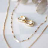 10k Solid Gold Thick Huggies - - Earrings - Ofina