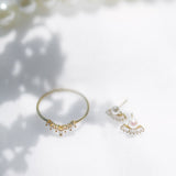 10k Solid Gold CZ Tiara Ring - - Rings - Ofina