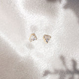 CZ Round & Baguette Combo Studs - - Earrings - Ofina