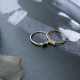 10k Solid Gold Black Horizontal Baguette Ring - - Rings - Ofina