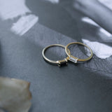 10k Solid Gold Horizontal Baguette Ring - - Rings - Ofina