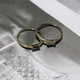 10k Solid Gold Horizontal Baguette Ring - - Rings - Ofina