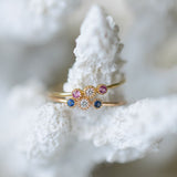 18k Tri Blue Sapphire and Diamond Ring - - Rings - Ofina