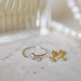CZ Horizon Sun Studs - - Earrings - Ofina