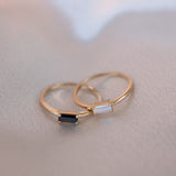 10k Solid Gold Horizontal Baguette Ring - - Rings - Ofina