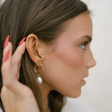 Pearl Huggie Earrings - - Earrings - Ofina