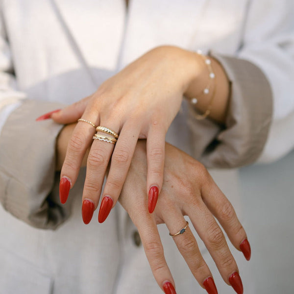 10k Solid Gold Twist Ring - - Rings - Ofina