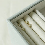 CZ Round & Baguette Combo Studs - - Earrings - Ofina
