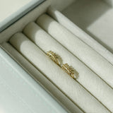 10k Solid Gold Leaves Huggies - - Earrings - Ofina