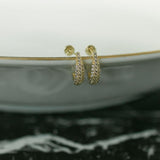SALE - 10k Solid Gold CZ Elongated Nugget Studs - - Earrings - Ofina